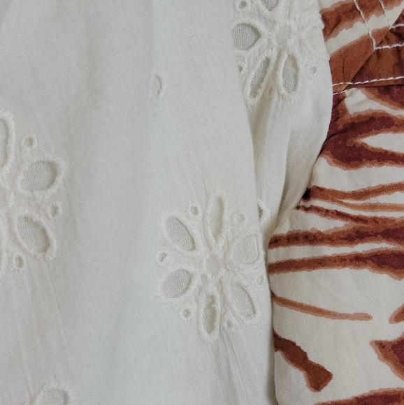 NWT Love the Label (Anthro) Smocked Puff Sleeve Blouse Brown Zebra Print - Picture 15 of 16